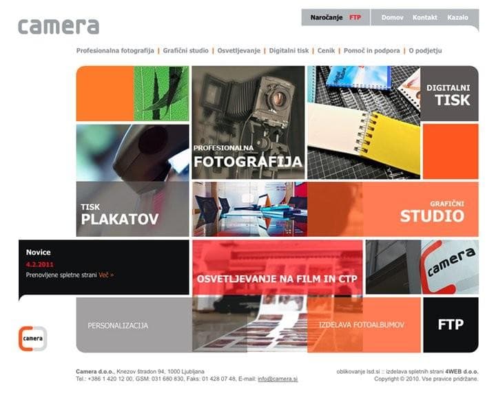 CAMERA, GRAFIČNI STUDIO, FOTOGRAFIJA, TISK, LJUBLJANA cover