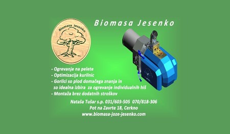 BIOMASA JESENKO, PELETNI GORILCI, CERKNO