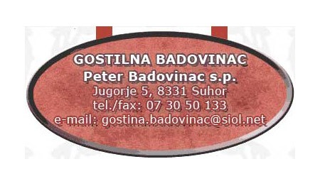 GOSTILNA BADOVINAC, SUHOR, JUGORJE PRI METLIKI