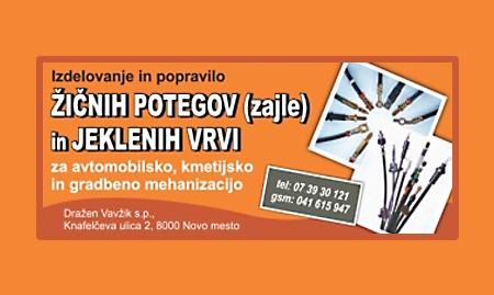 POPRAVILA JEKLENIH VRVI, JEKLENE VRVI, JEKLENICE, ŽICE, DRAŽEN VAVŽIK, NOVO MESTO