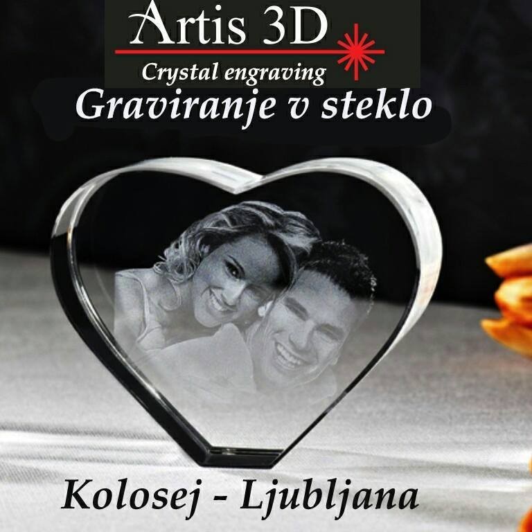 ARTIS 3D, 2D-3D GLOBINSKO LASERSKO GRAVIRANJE V STEKLO, SUBLIMACIJSKI TISK NA SKODELICE, LJUBLJANA